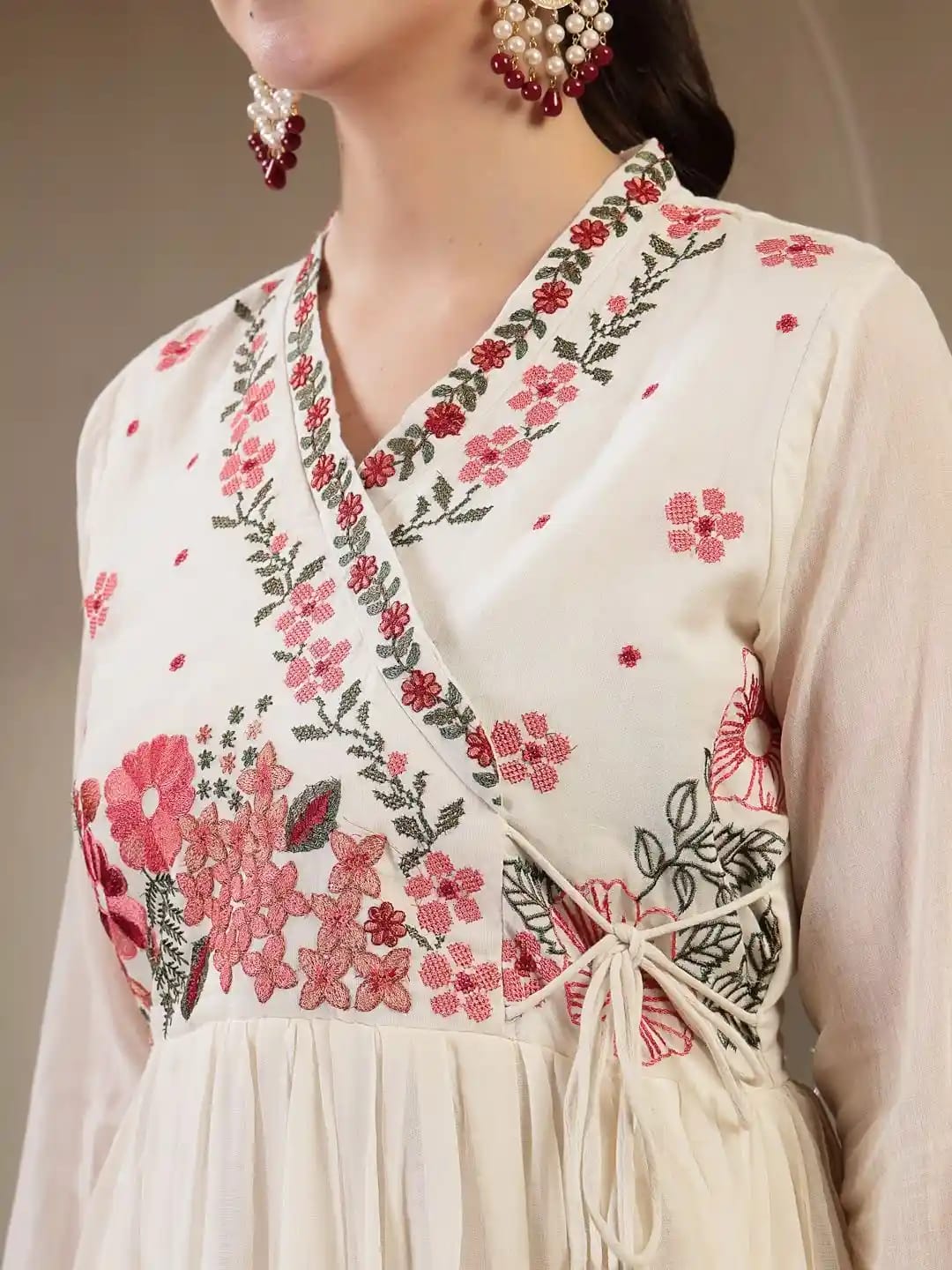Anarkali.  Vestido.  Algodón.  Premium.