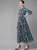 Vestido.  Anarkali. Algodón.  Fresco.