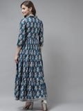 Vestido.  Anarkali. Algodón.  Fresco.