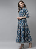 Vestido.  Anarkali. Algodón.  Fresco.