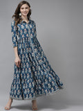 Vestido.  Anarkali. Algodón.  Fresco.