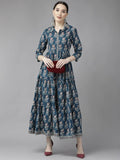 Vestido.  Anarkali. Algodón.  Fresco.